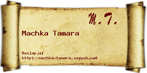Machka Tamara névjegykártya
